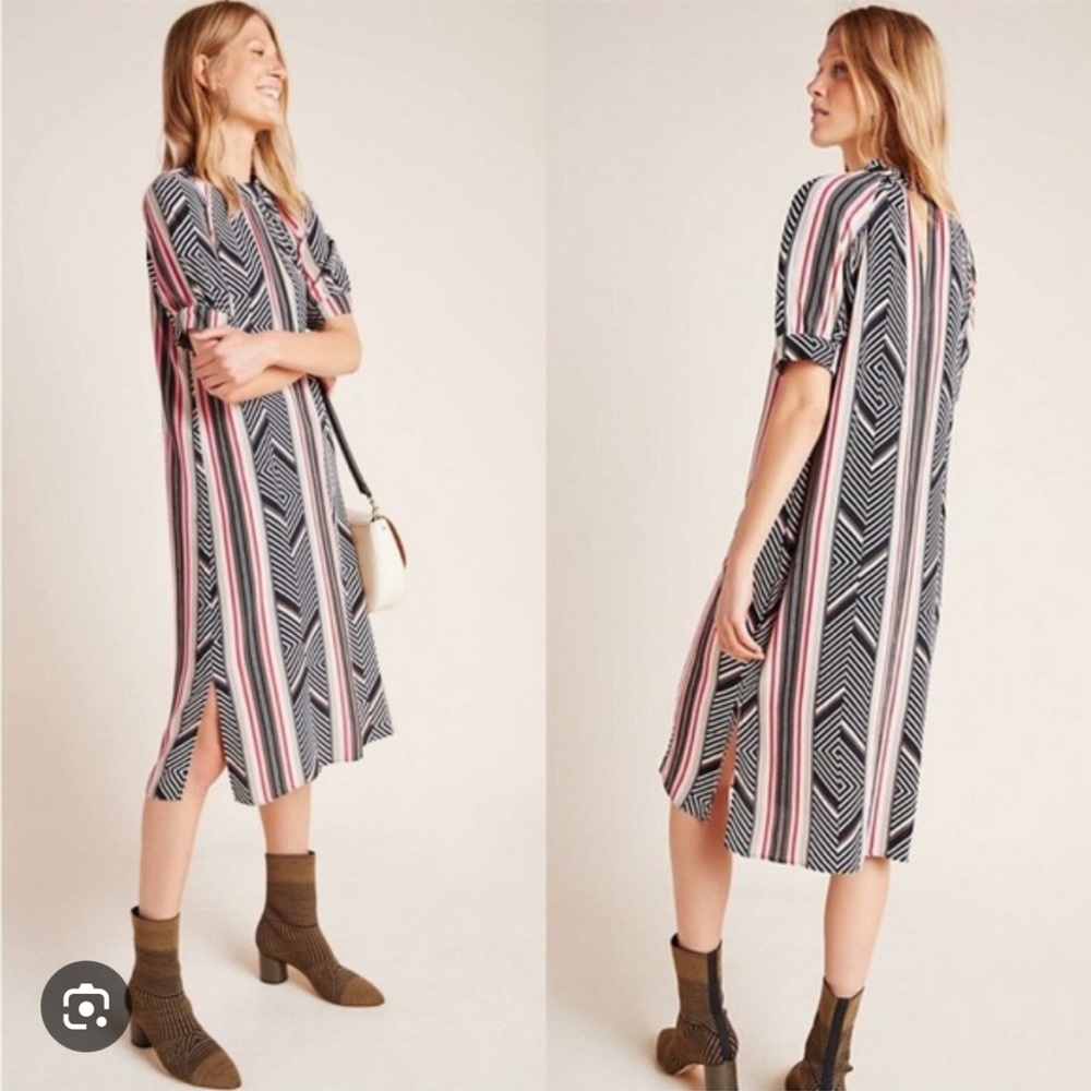 Anthropologie striped column dress sz M